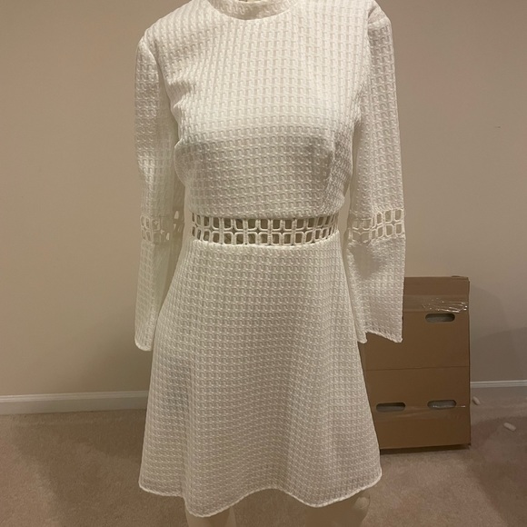 NWT ABS Allen Schwartz White Dress Size 12 - Picture 1 of 5
